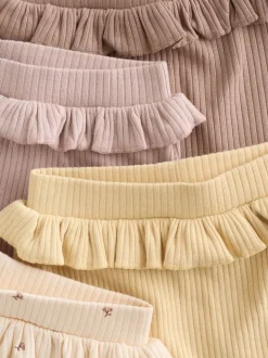 Purple/Yellow/Cream Ditsy Baby Leggings 4 Pack (0mths-2yrs)