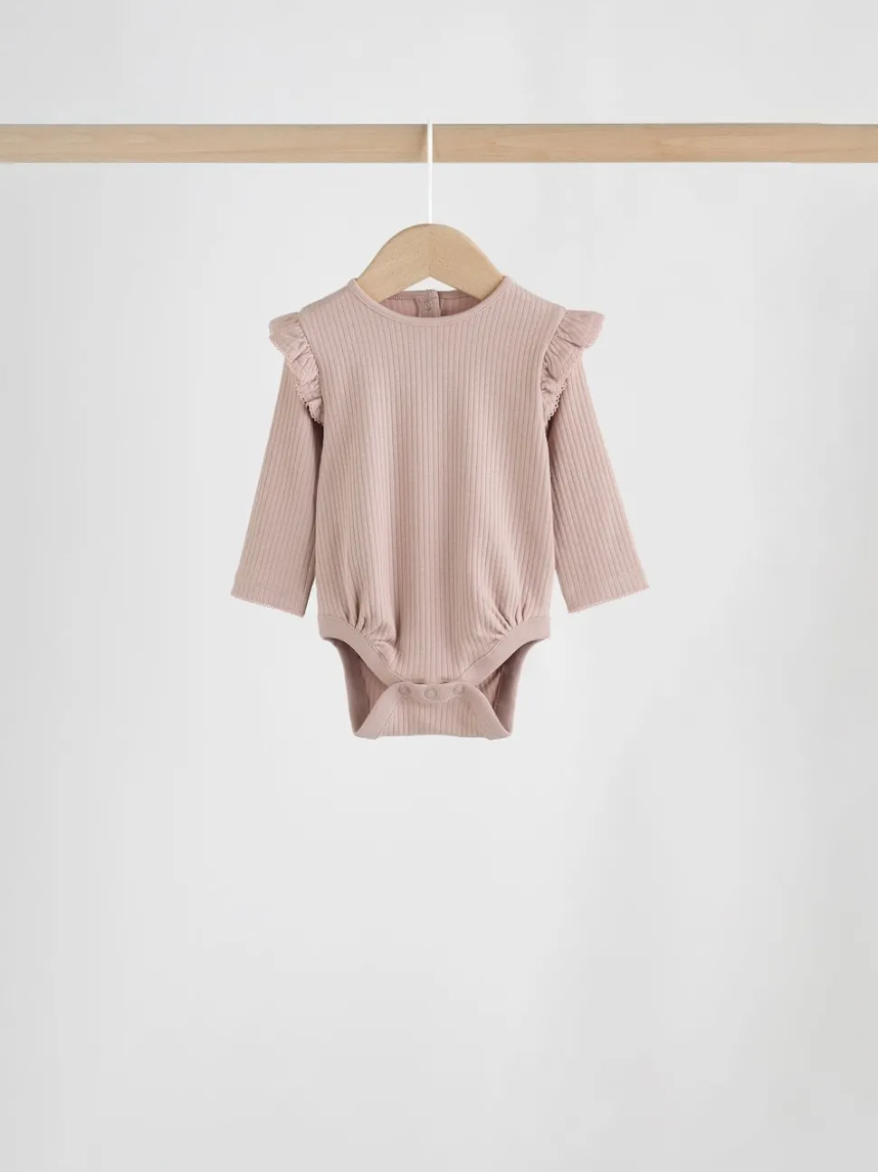 Purple/Yellow/Cream Ditsy Baby Long Sleeve Frill Bodysuits 4 Pack (0mths-2yrs)