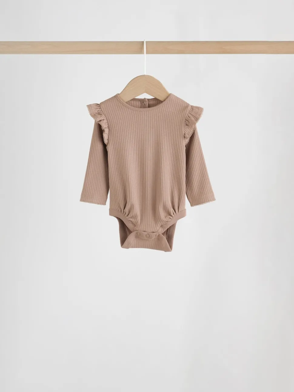 Purple/Yellow/Cream Ditsy Baby Long Sleeve Frill Bodysuits 4 Pack (0mths-2yrs)