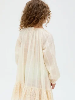 Raffya Cream Olivia Window Payne Check 100% Cotton Dress