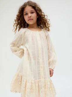 Raffya Cream Olivia Window Payne Check 100% Cotton Dress