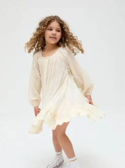 Raffya Cream Olivia Window Payne Check 100% Cotton Dress
