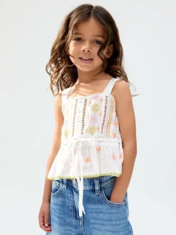 Raffya Cream Penny 100% Cotton Vest