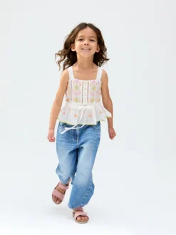 Raffya Cream Penny 100% Cotton Vest