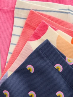 Rainbow Ribbed Leggings 5 Pack (3mths-7yrs)