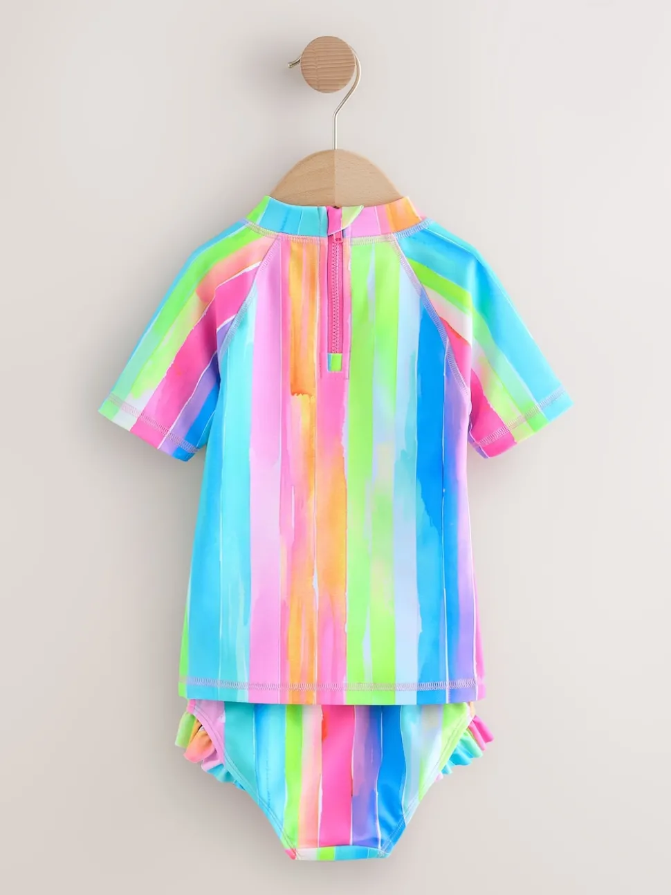 Rainbow Stripe Short Sleeved Sunsafe Swim Set (3mths-10yrs)