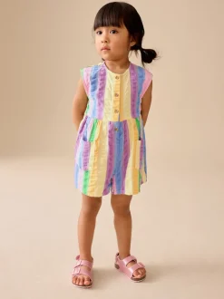 Rainbow Stripe Sleeveless Playsuit (3mths-7yrs)