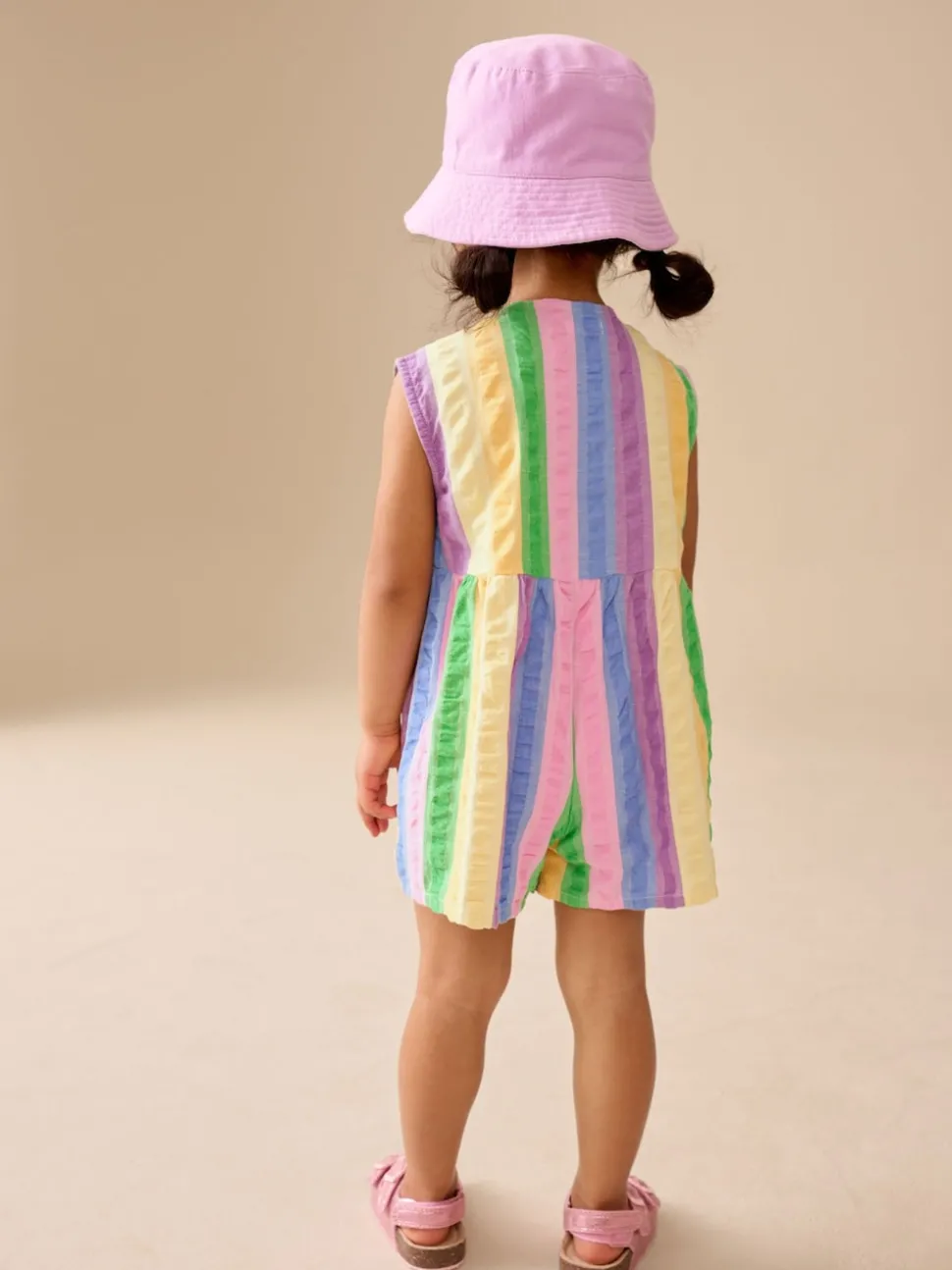 Rainbow Stripe Sleeveless Playsuit (3mths-7yrs)