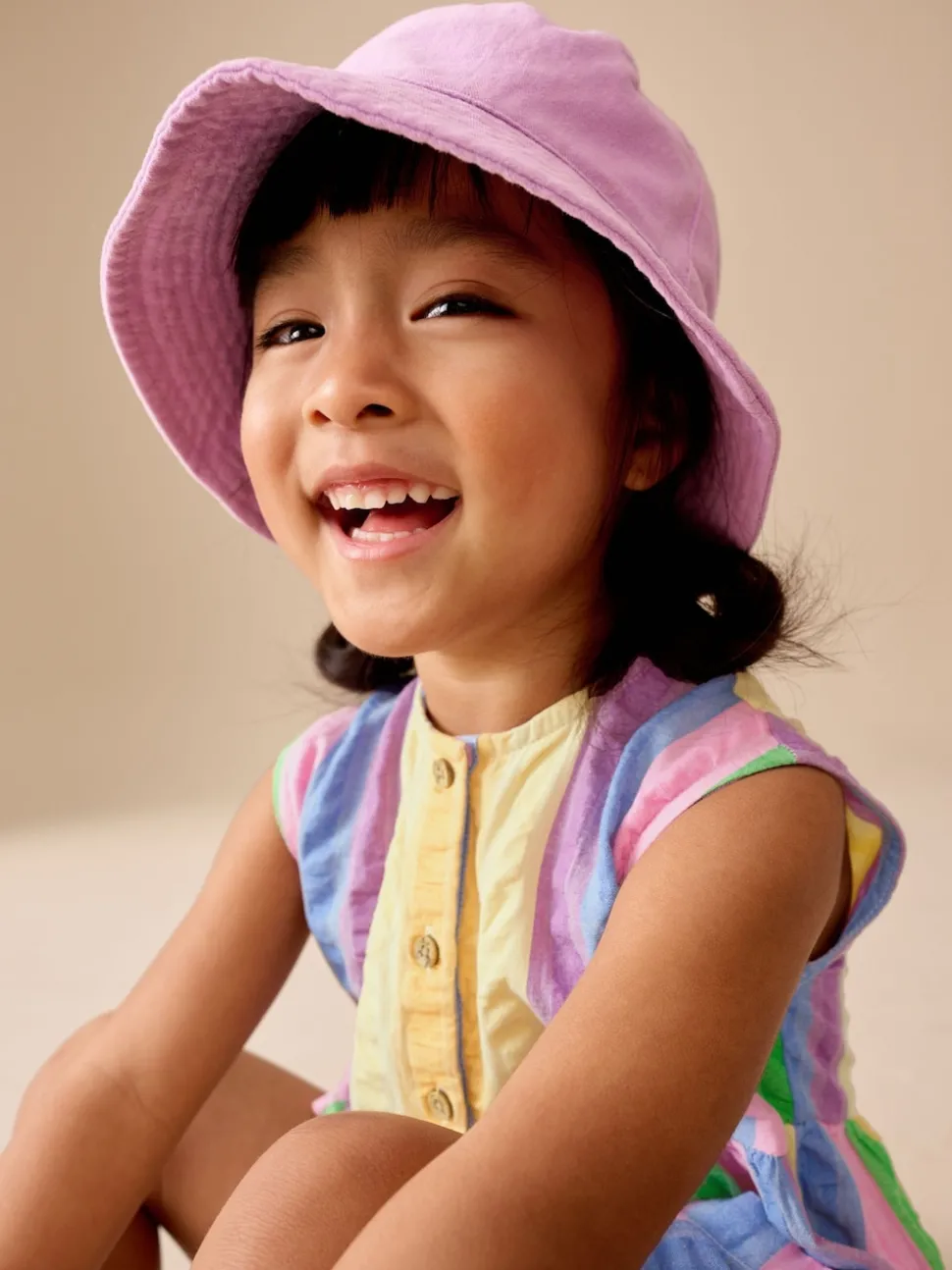 Rainbow Stripe Sleeveless Playsuit (3mths-7yrs)
