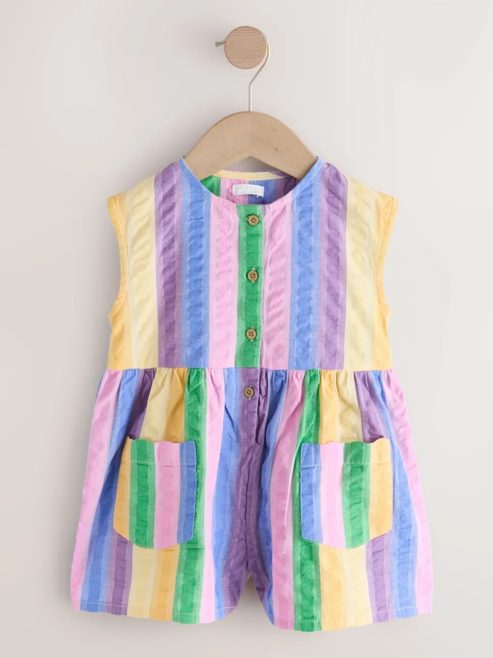 Rainbow Stripe Sleeveless Playsuit (3mths-7yrs)