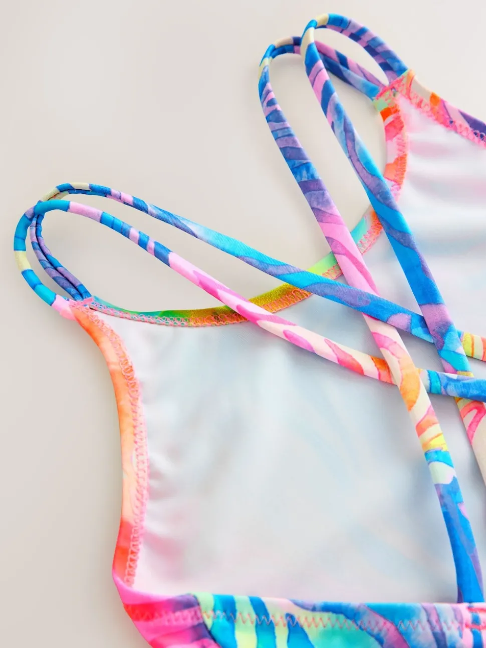 Rainbow Zebra Double Strap Swimsuit (3-16yrs)