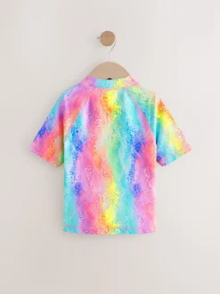 Rainbow Animal Zip Through Rash Vest (3-16yrs)