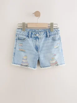 Rainbow 100% Cotton Frayed Edge Distressed Shorts (3-16yrs)