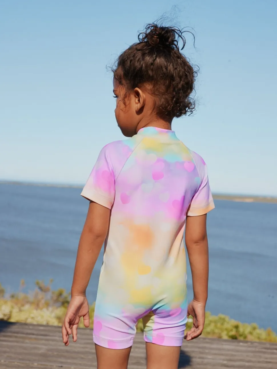 Rainbow Ombre Hearts Sunsafe Swimsuit (3mths-10yrs)