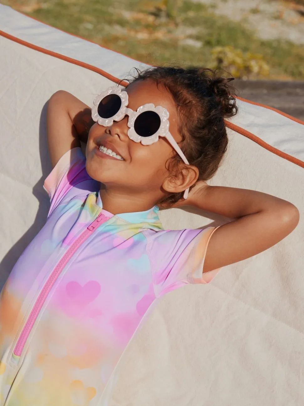 Rainbow Ombre Hearts Sunsafe Swimsuit (3mths-10yrs)