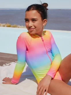 Rainbow Ombre Long Sleeve Sunsafe Swimsuit (3mths-16yrs)