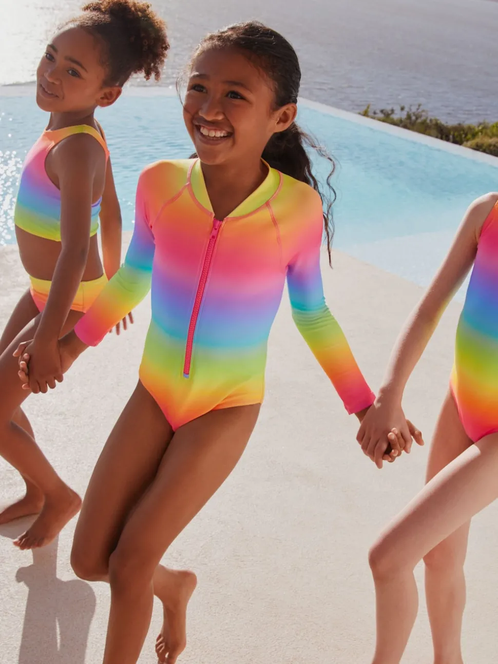 Rainbow Ombre Long Sleeve Sunsafe Swimsuit (3mths-16yrs)