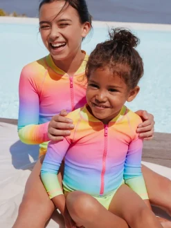 Rainbow Ombre Long Sleeve Sunsafe Swimsuit (3mths-16yrs)