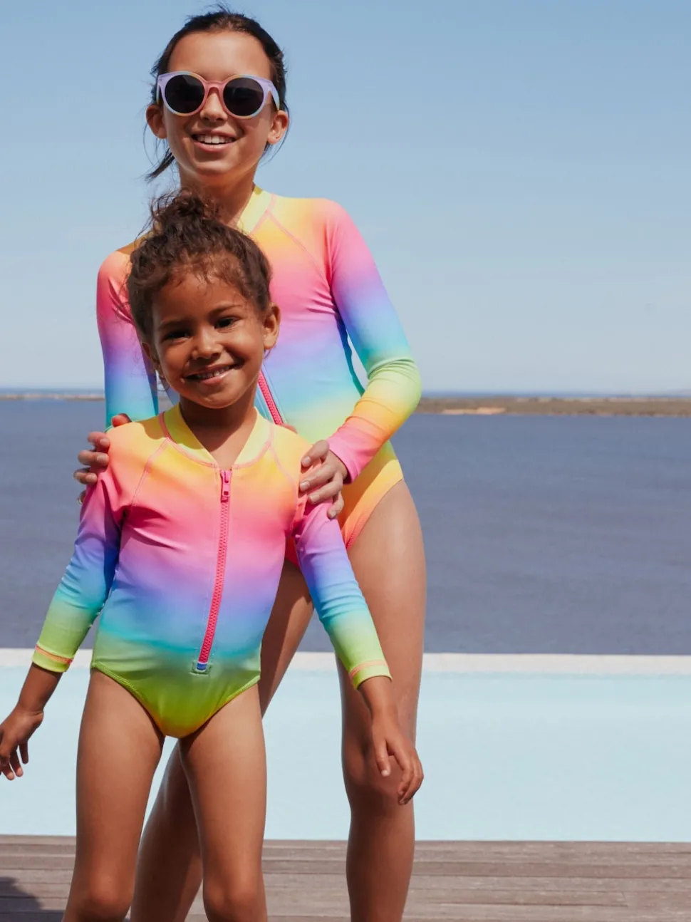 Rainbow Ombre Long Sleeve Sunsafe Swimsuit (3mths-16yrs)