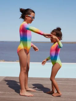 Rainbow Ombre Long Sleeve Sunsafe Swimsuit (3mths-16yrs)