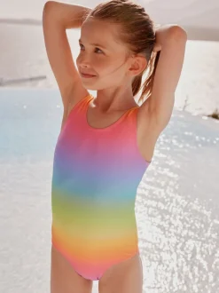 Rainbow Ombre Scoop Neck Swimsuit (3-16yrs)