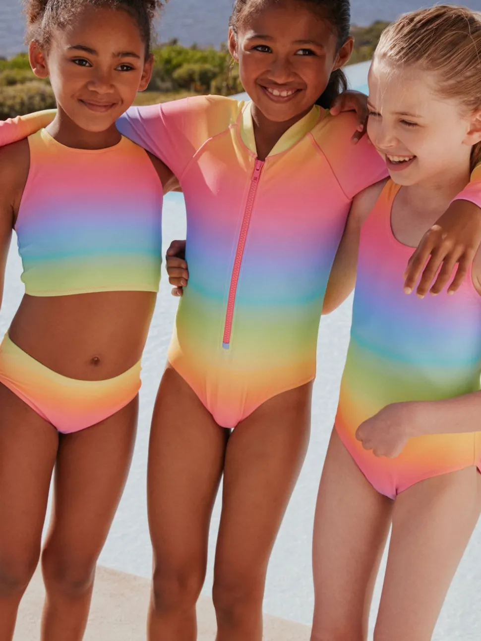 Rainbow Ombre Scoop Neck Swimsuit (3-16yrs)