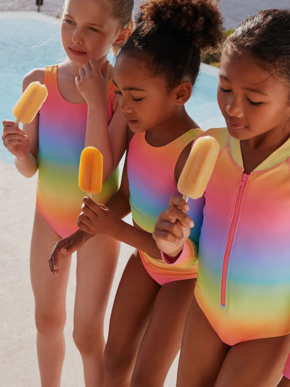 Rainbow Ombre Scoop Neck Swimsuit (3-16yrs)