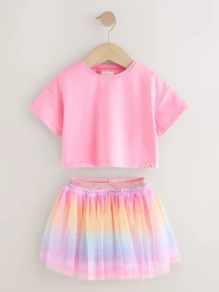 Rainbow/Pink Top and Tutu Skirt Set (3mths-7yrs)