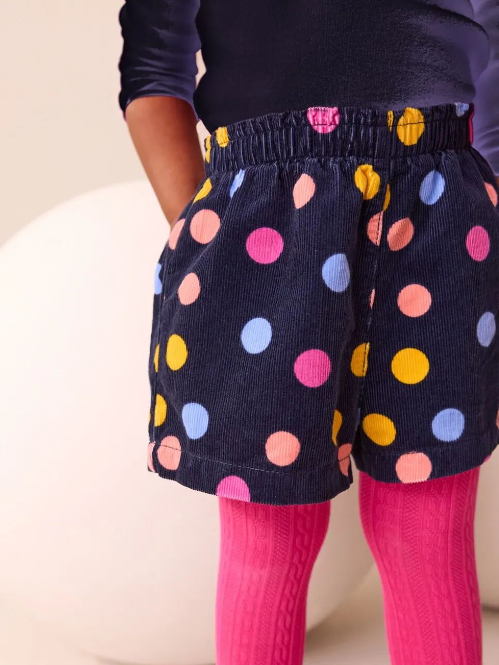 Rainbow Polka Dot Corduroy Shorts and Tights Set (3mths-7yrs)