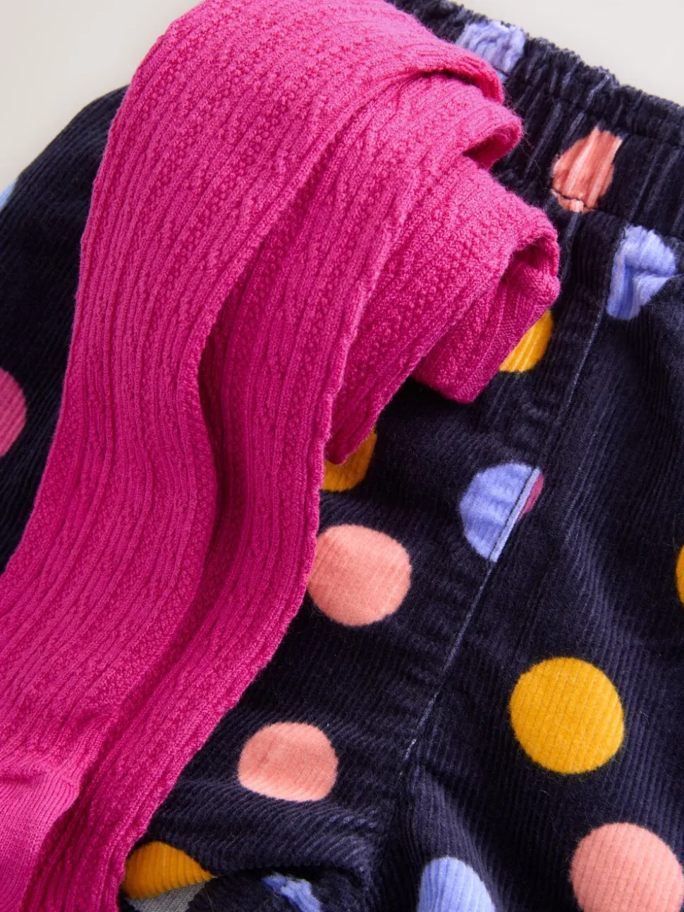 Rainbow Polka Dot Corduroy Shorts and Tights Set (3mths-7yrs)