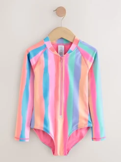Rainbow Stripe Long Sleeve Sunsafe Swimsuit (3mths-16yrs)