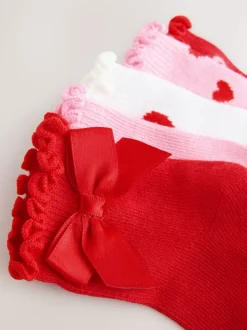 Red Bow Baby Socks 5 Pack (0mths-2yrs)
