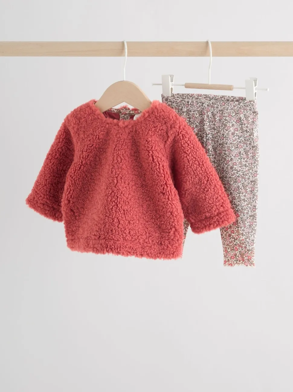 Red Ditsy Baby Fleece Tops and Leggings Set 2 Piece (0mths-2yrs)