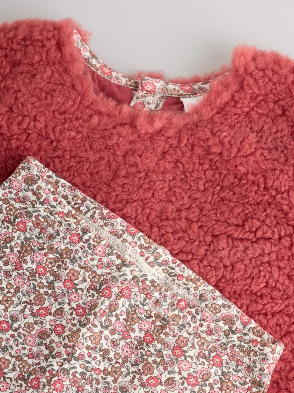 Red Ditsy Baby Fleece Tops and Leggings Set 2 Piece (0mths-2yrs)