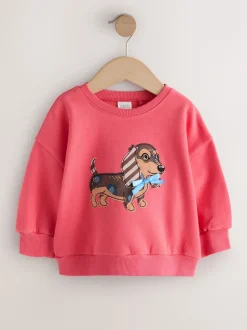 Red Dog Crew Neck Sweatshirt (3mths-7yrs)