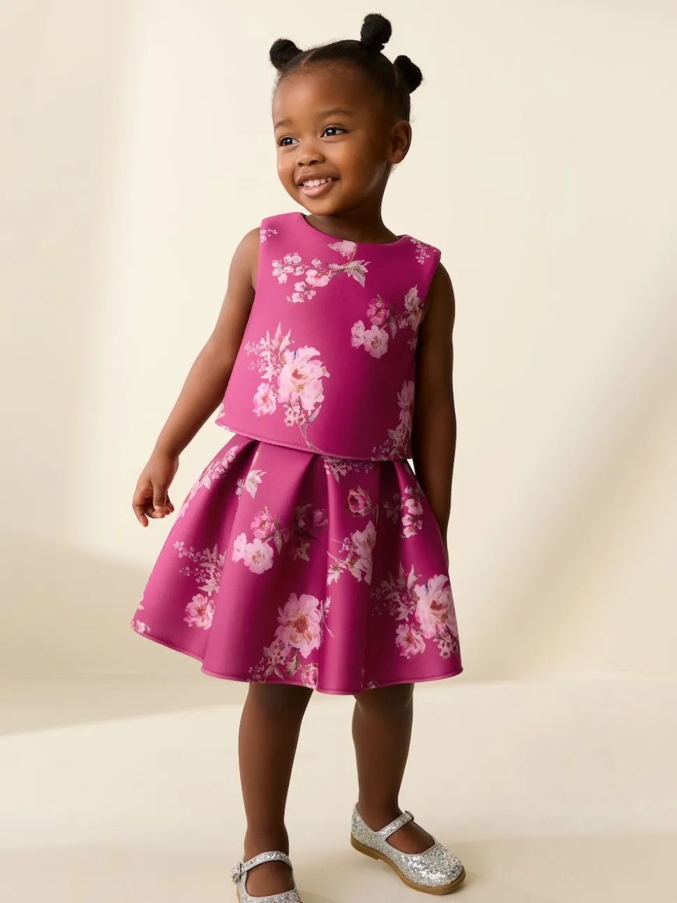 Red Floral Scuba Top and Skirt Set (3mths-7yrs)
