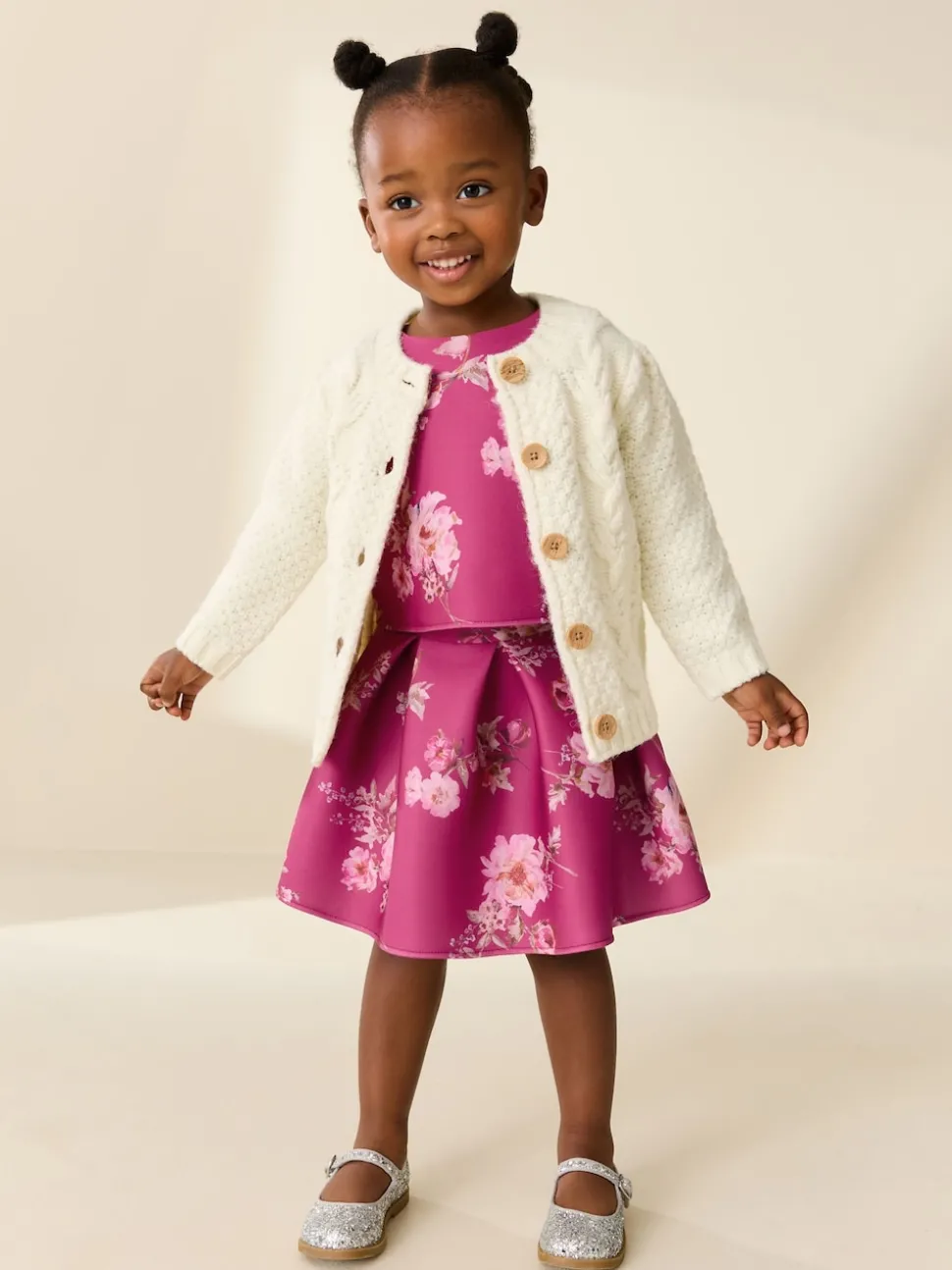 Red Floral Scuba Top and Skirt Set (3mths-7yrs)