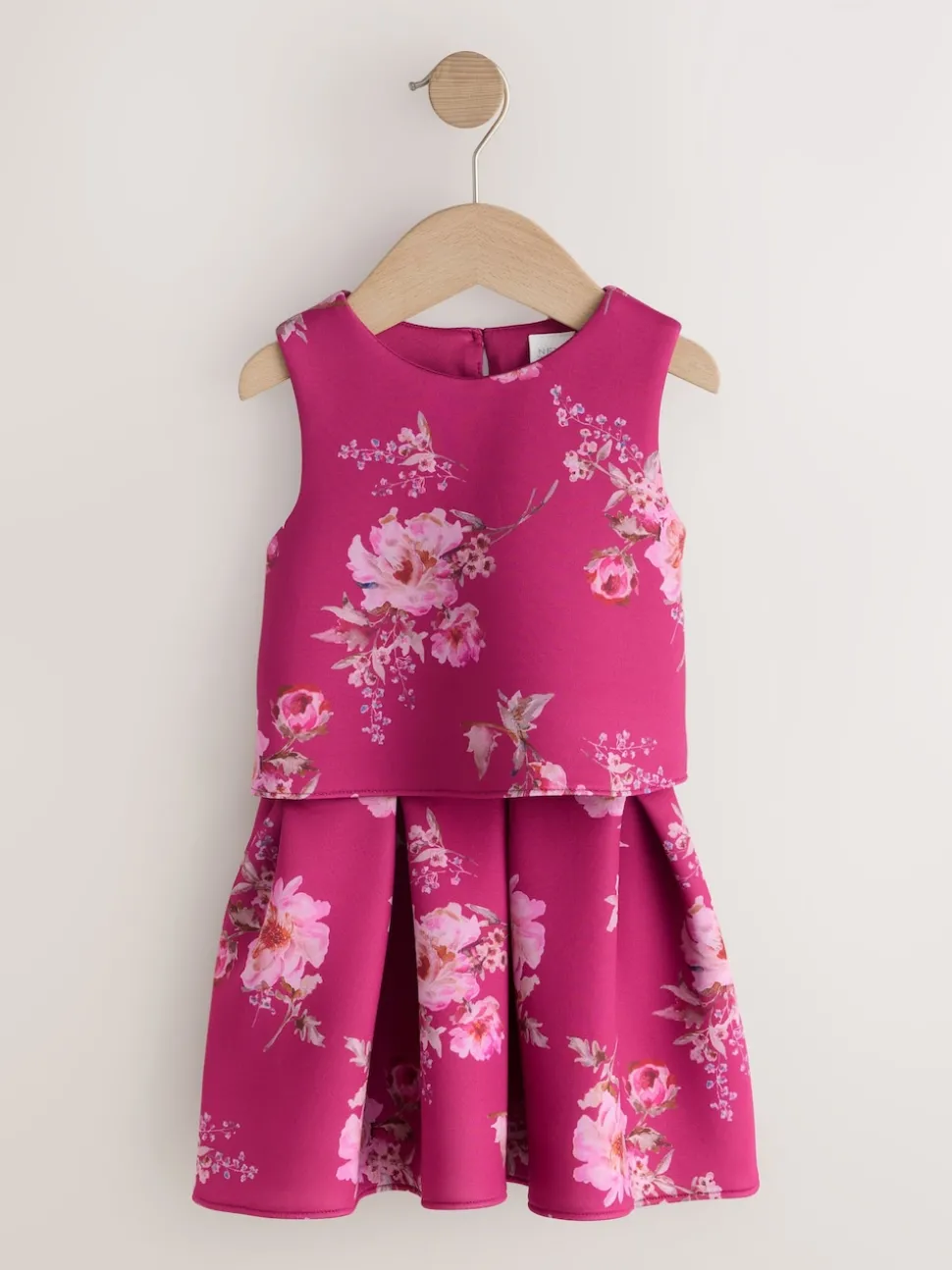 Red Floral Scuba Top and Skirt Set (3mths-7yrs)