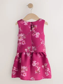 Red Floral Scuba Top and Skirt Set (3mths-7yrs)