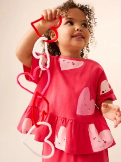 Red Heart Short Sleeve Peplum T-Shirt (3mths-7yrs)