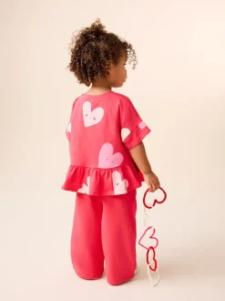 Red Heart Short Sleeve Peplum T-Shirt (3mths-7yrs)
