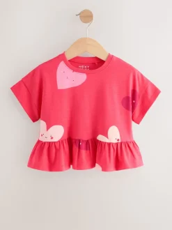 Red Heart Short Sleeve Peplum T-Shirt (3mths-7yrs)