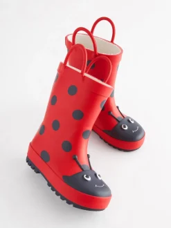 Red Ladybird Handle Wellies