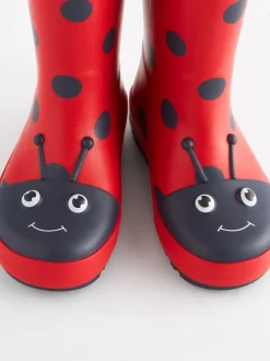 Red Ladybird Handle Wellies