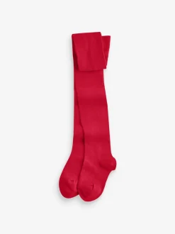 Red Navy Blue and Cream 3 Pack Cotton Rich Tights