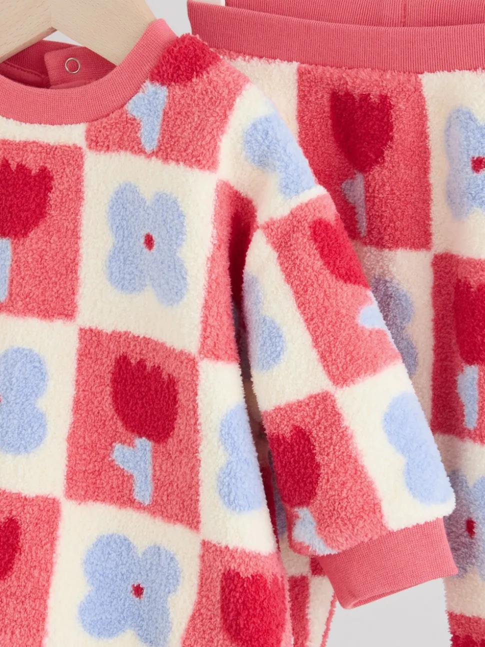 Red/ Purple Check Baby Fleece Tops and Leggings Set 2 Piece (0mths-2yrs)