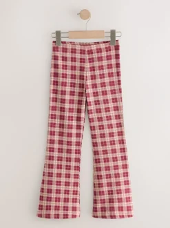 Red/Berry Check Flare Leggings (3-16yrs)