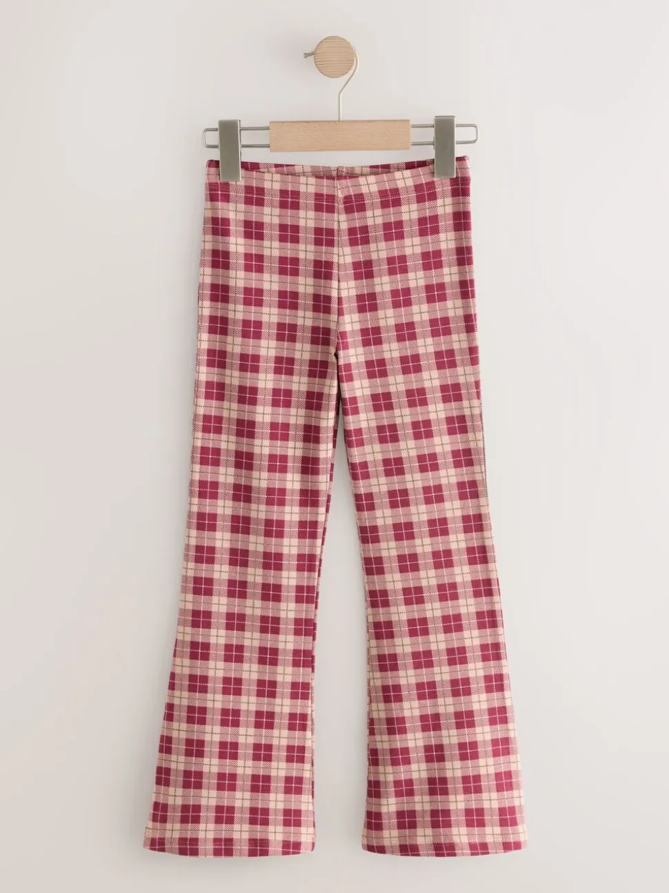 Red/Berry Check Flare Leggings (3-16yrs)