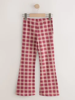 Red/Berry Check Flare Leggings (3-16yrs)