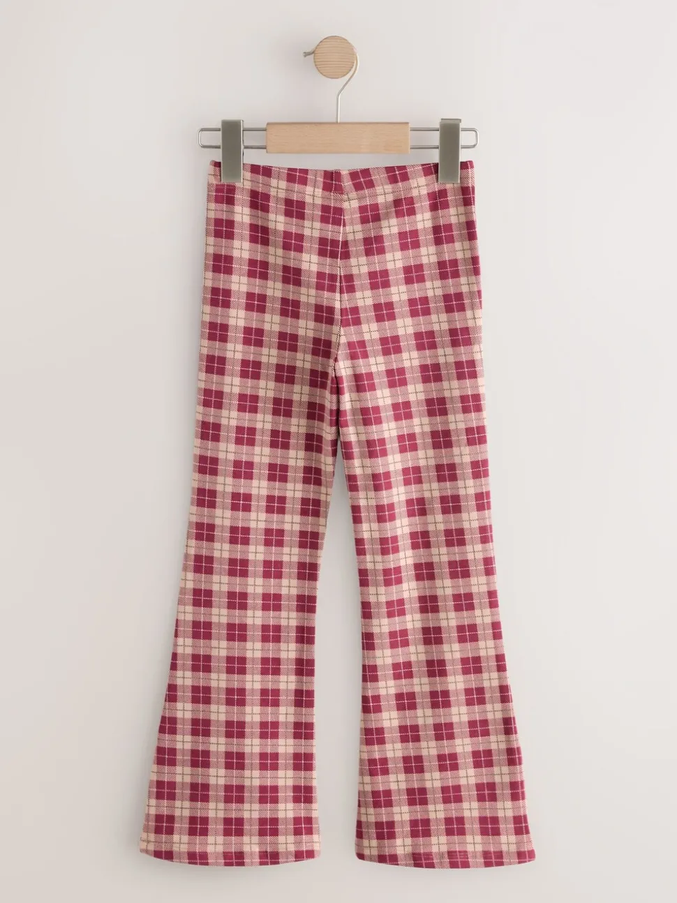 Red/Berry Check Flare Leggings (3-16yrs)